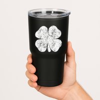 St. Patrick's Day Four Leaf Clover Green Background Design Tumbler