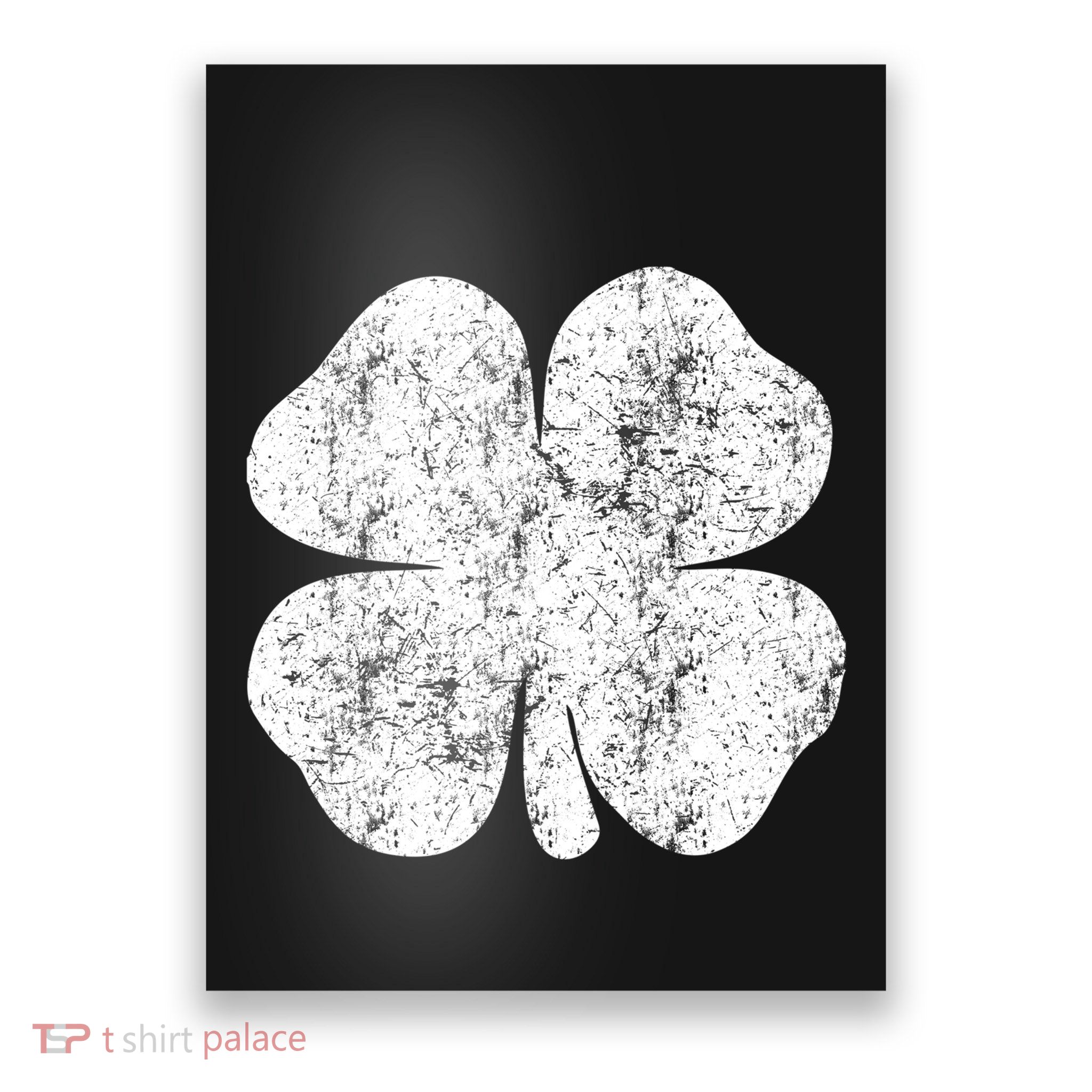 St. Patrick's Day Four Leaf Clover Green Background Design Poster