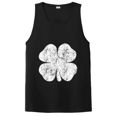 St. Patrick's Day Four Leaf Clover Green Background Design PosiCharge Competitor Tank