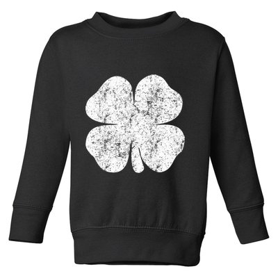 St. Patrick's Day Four Leaf Clover Green Background Design Toddler Sweatshirt