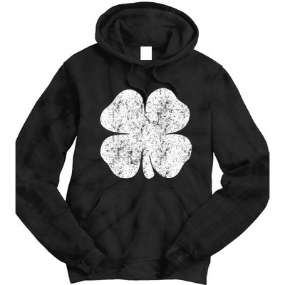 St. Patrick's Day Four Leaf Clover Green Background Design Tie Dye Hoodie