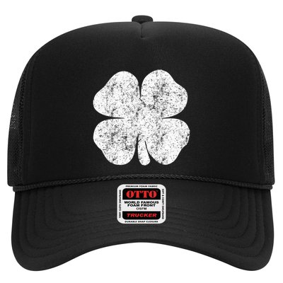 St. Patrick's Day Four Leaf Clover Green Background Design Trucker Hat