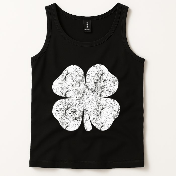 St. Patrick's Day Four Leaf Clover Green Background Design Tank Top