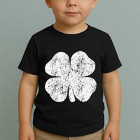 St. Patrick's Day Four Leaf Clover Green Background Design Toddler T-Shirt