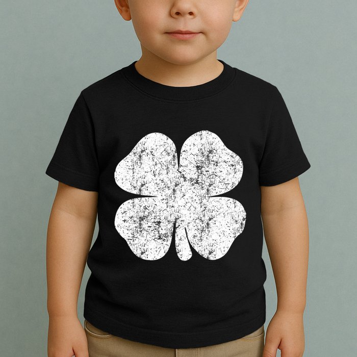 St. Patrick's Day Four Leaf Clover Green Background Design Toddler T-Shirt