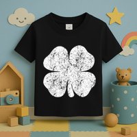 St. Patrick's Day Four Leaf Clover Green Background Design Toddler T-Shirt