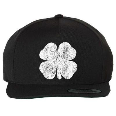 St. Patrick's Day Four Leaf Clover Green Background Design Wool Snapback Cap
