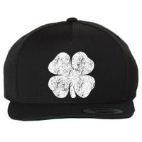St. Patrick's Day Four Leaf Clover Green Background Design Wool Snapback Cap