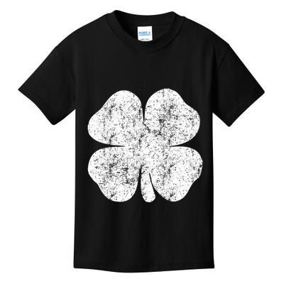 St. Patrick's Day Four Leaf Clover Green Background Design Kids T-Shirt