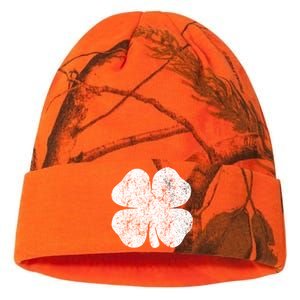 St. Patrick's Day Four Leaf Clover Green Background Design Kati Licensed 12" Camo Beanie