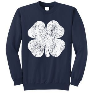 St. Patrick's Day Four Leaf Clover Green Background Design Sweatshirt