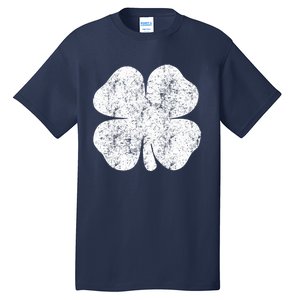 St. Patrick's Day Four Leaf Clover Green Background Design Tall T-Shirt