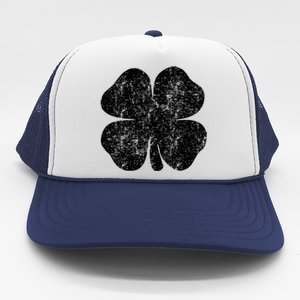 St. Patrick's Day Four Leaf Clover Green Background Design Trucker Hat