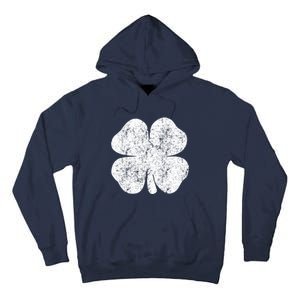 St. Patrick's Day Four Leaf Clover Green Background Design Tall Hoodie