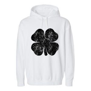 St. Patrick's Day Four Leaf Clover Green Background Design Garment-Dyed Fleece Hoodie