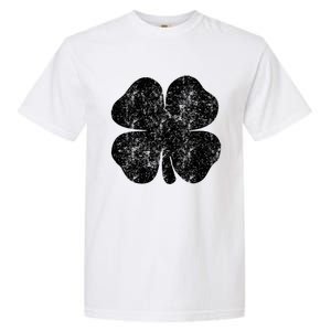 St. Patrick's Day Four Leaf Clover Green Background Design Garment-Dyed Heavyweight T-Shirt