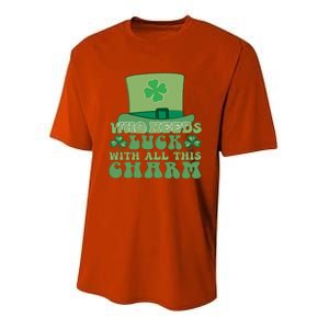 St Patricks Day Charm Gift Youth Performance Sprint T-Shirt