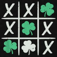 St Patrick's Day Tic Tac Toe Lucky Shamrock Ladies PosiCharge Tri-Blend Wicking Tank