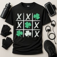 St Patrick's Day Tic Tac Toe Lucky Shamrock Performance Shirt