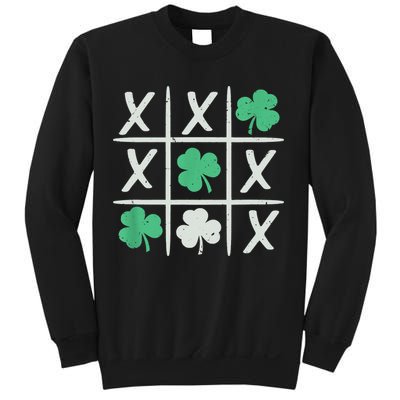 St Patrick's Day Tic Tac Toe Lucky Shamrock Sweatshirt