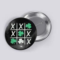St Patrick's Day Tic Tac Toe Lucky Shamrock Button