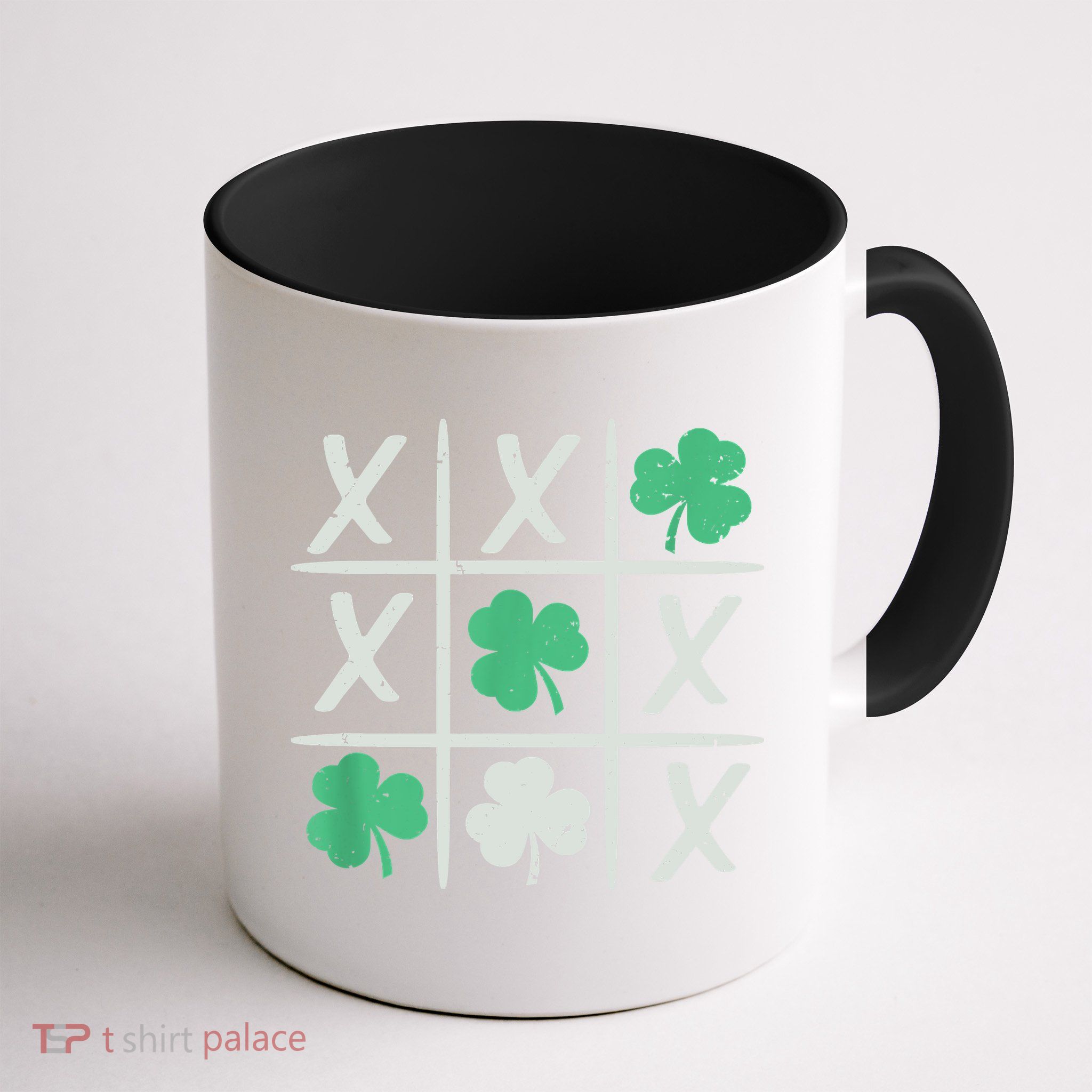 St Patrick's Day Tic Tac Toe Lucky Shamrock Mug