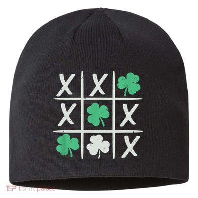 St Patrick's Day Tic Tac Toe Lucky Shamrock Sustainable Beanie