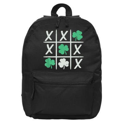 St Patrick's Day Tic Tac Toe Lucky Shamrock 16 in Basic Backpack