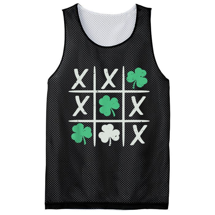 St Patrick's Day Tic Tac Toe Lucky Shamrock Mesh Reversible Basketball Jersey Tank