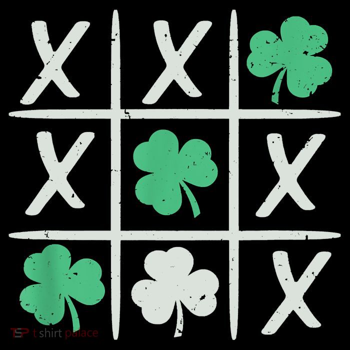 St Patrick's Day Tic Tac Toe Lucky Shamrock Cooling Performance Long Sleeve Crew