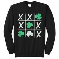 St Patrick's Day Tic Tac Toe Lucky Shamrock Tall Sweatshirt
