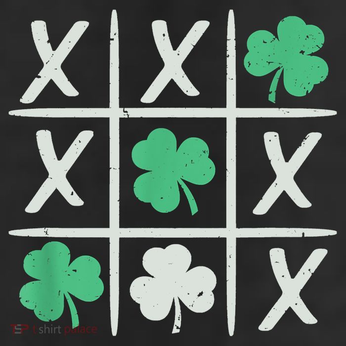 St Patrick's Day Tic Tac Toe Lucky Shamrock 25L Jumbo Tote