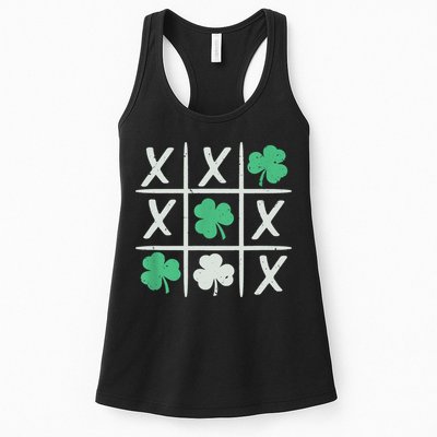 St Patrick's Day Tic Tac Toe Lucky Shamrock Womens Tank Top