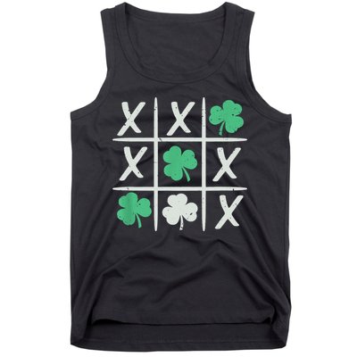 St Patrick's Day Tic Tac Toe Lucky Shamrock Tank Top