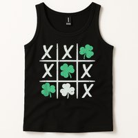 St Patrick's Day Tic Tac Toe Lucky Shamrock Tank Top