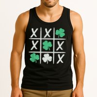 St Patrick's Day Tic Tac Toe Lucky Shamrock Tank Top