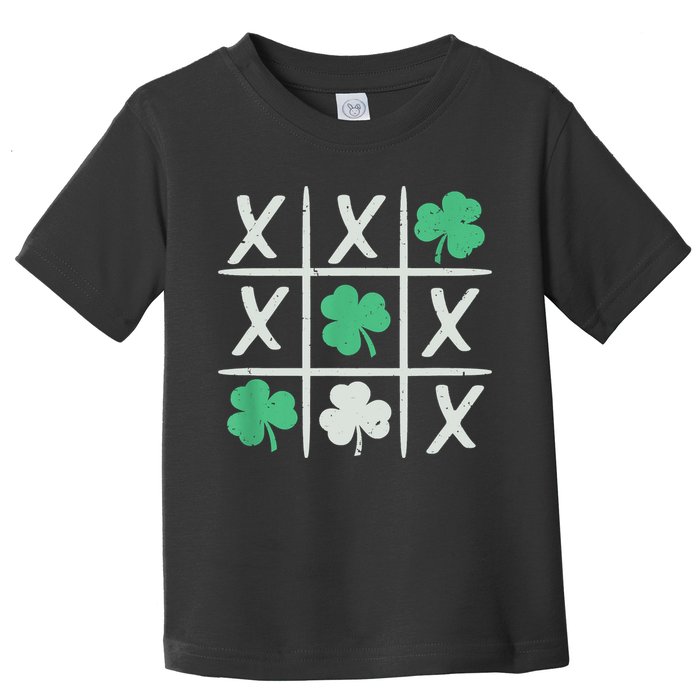 St Patrick's Day Tic Tac Toe Lucky Shamrock Toddler T-Shirt