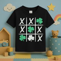 St Patrick's Day Tic Tac Toe Lucky Shamrock Toddler T-Shirt