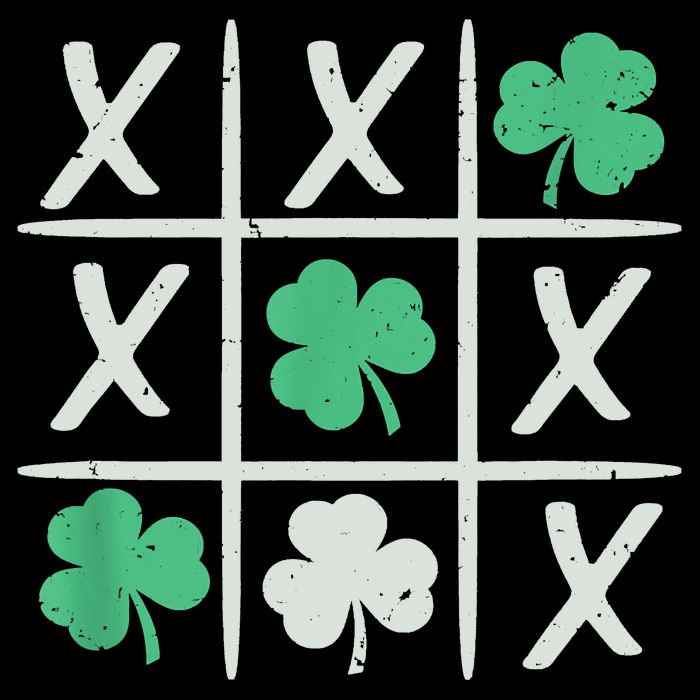 St Patrick's Day Tic Tac Toe Lucky Shamrock Wool Snapback Cap
