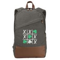 St Patrick's Day Tic Tac Toe Lucky Shamrock Cotton Canvas Backpack