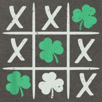 St Patrick's Day Tic Tac Toe Lucky Shamrock Cotton Canvas Backpack