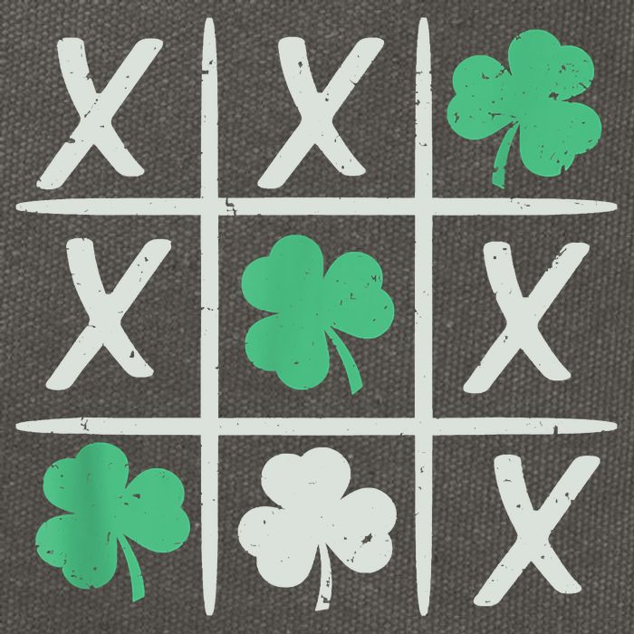 St Patrick's Day Tic Tac Toe Lucky Shamrock Cotton Canvas Backpack