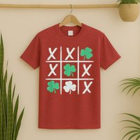 St Patrick's Day Tic Tac Toe Lucky Shamrock T-Shirt