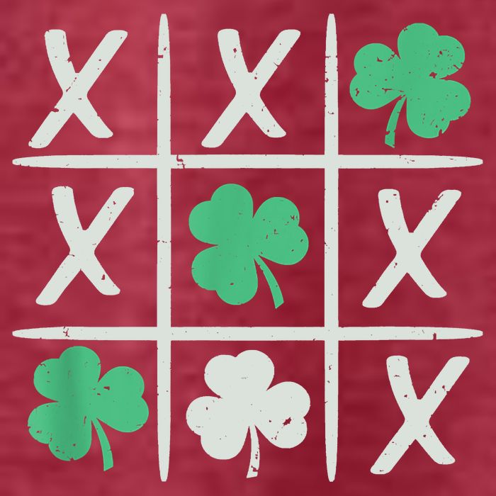 St Patrick's Day Tic Tac Toe Lucky Shamrock T-Shirt