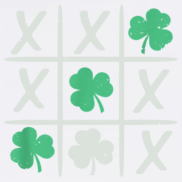 St Patrick's Day Tic Tac Toe Lucky Shamrock Garment-Dyed Sweatshirt