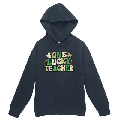 St Patricks Day One Lucky Teacher Groovy Retro Teacher Gift Urban Pullover Hoodie