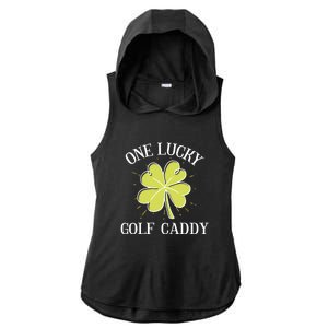 St Patricks Day Gift Lucky Golf Caddy Gift Ladies PosiCharge Tri-Blend Wicking Draft Hoodie Tank