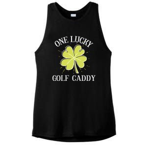 St Patricks Day Gift Lucky Golf Caddy Gift Ladies PosiCharge Tri-Blend Wicking Tank