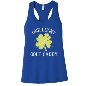 St Patricks Day Gift Lucky Golf Caddy Gift Women's Racerback Tank