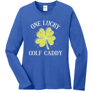 St Patricks Day Gift Lucky Golf Caddy Gift Ladies Long Sleeve Shirt